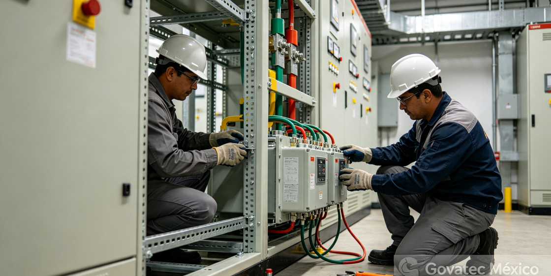 Equipo de Govatec realizando mantenimiento en azotea